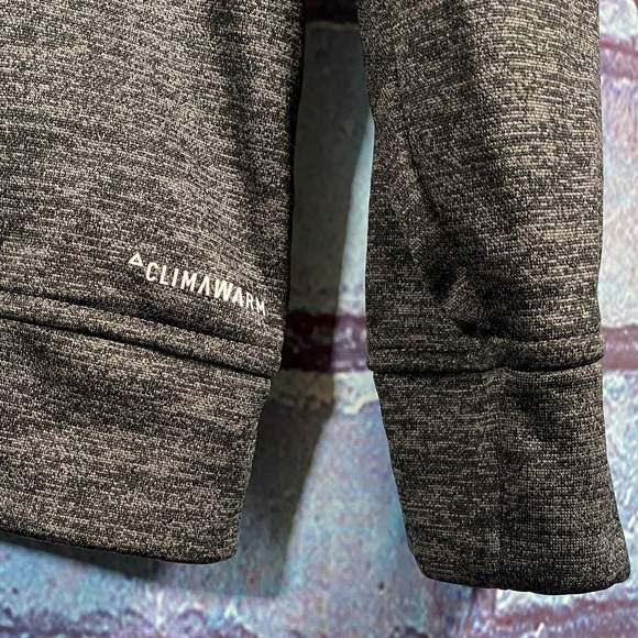 Adidas ClimaWarm Full-Zip Hoodie Men’s Large Gray Athletic 3-Stripes Sportswear - Picture 8 of 12